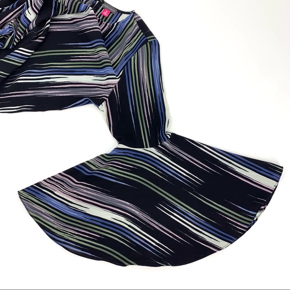 Vince Camuto Striped Print Flounce Sleeve Blouse, Medium - Picture 13 of 16